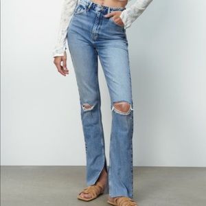 Zara High Rise Flared Slim Fit Jeans